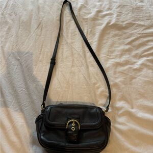 Authentic Coach Black Leather Crossbody Bag